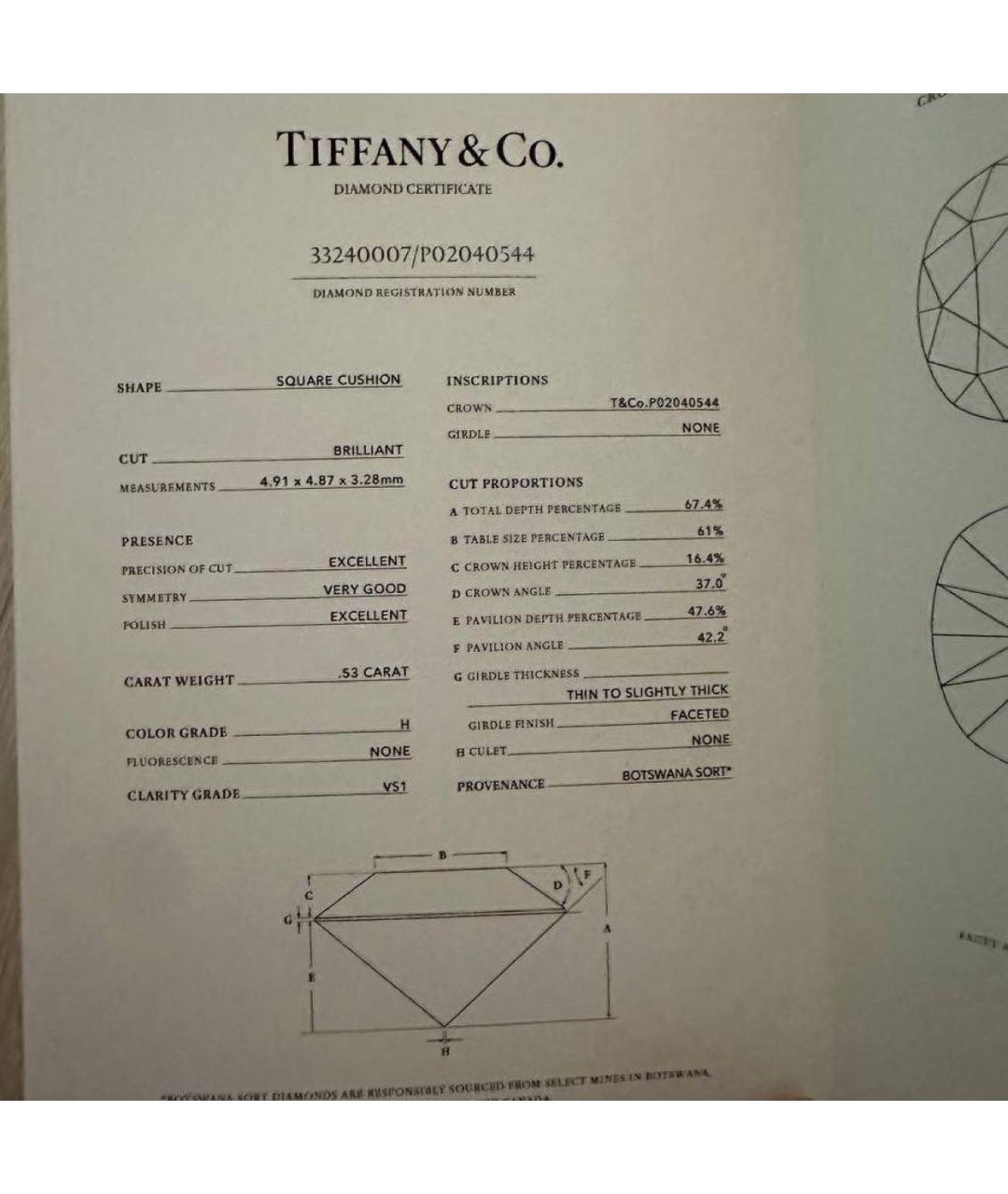 TIFFANY&CO Серебряное платиновое кольцо, фото 3