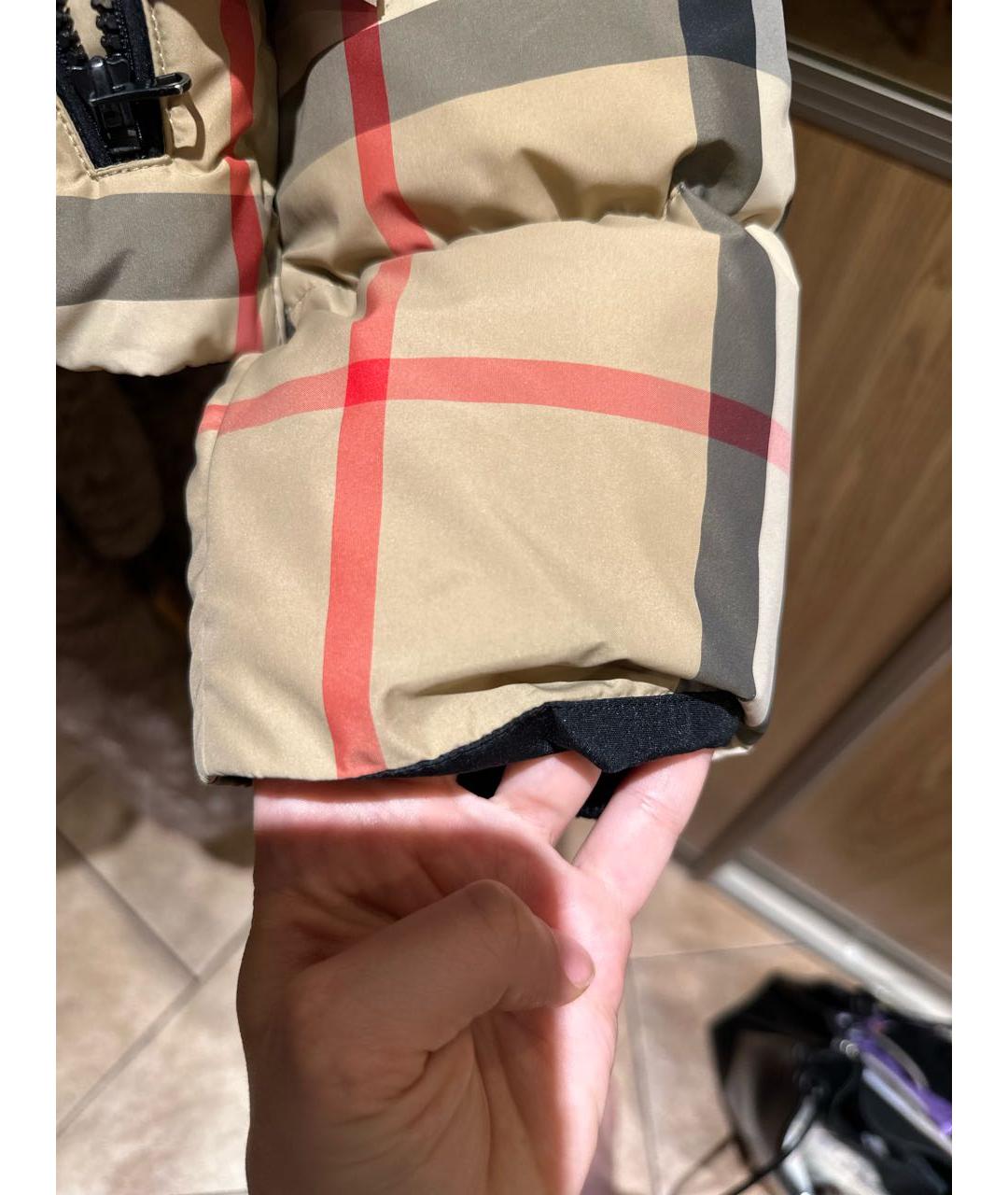 BURBERRY Бежевый полиэстеровый пуховик, фото 7