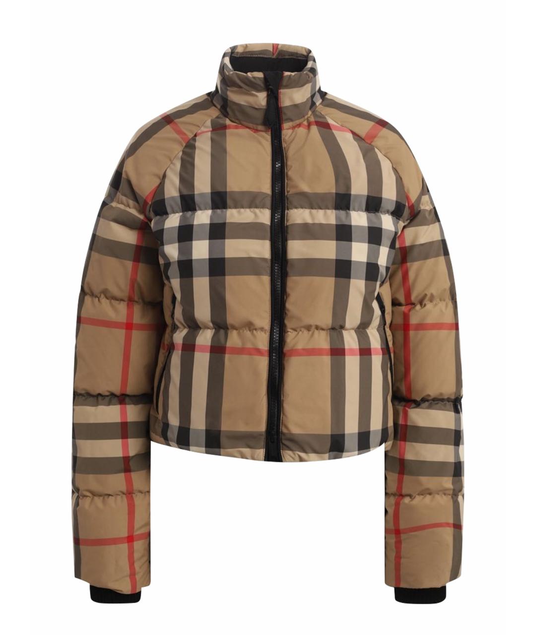 BURBERRY Бежевый полиэстеровый пуховик, фото 8