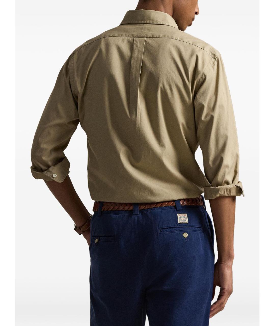 POLO RALPH LAUREN Бежевая хлопковая кэжуал рубашка, фото 4