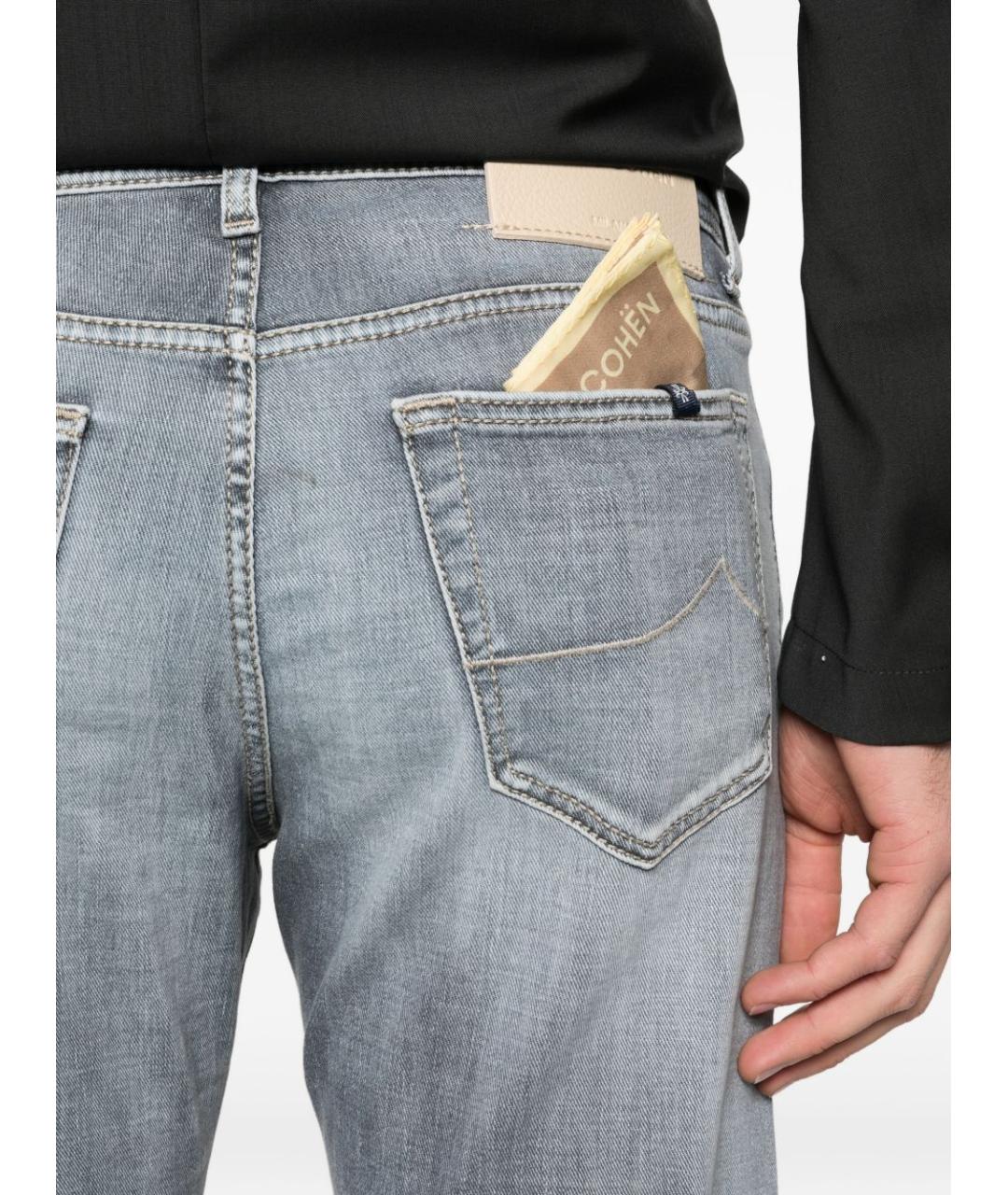 JACOB COHEN Синие хлопковые прямые джинсы, фото 2