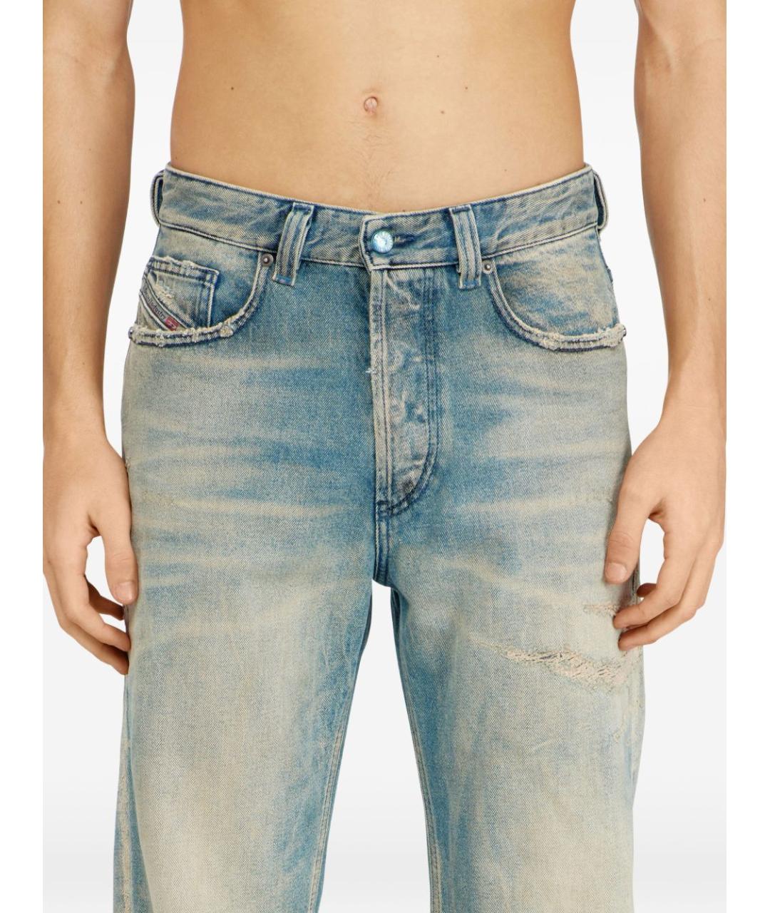 DIESEL Синие хлопковые прямые джинсы, фото 3