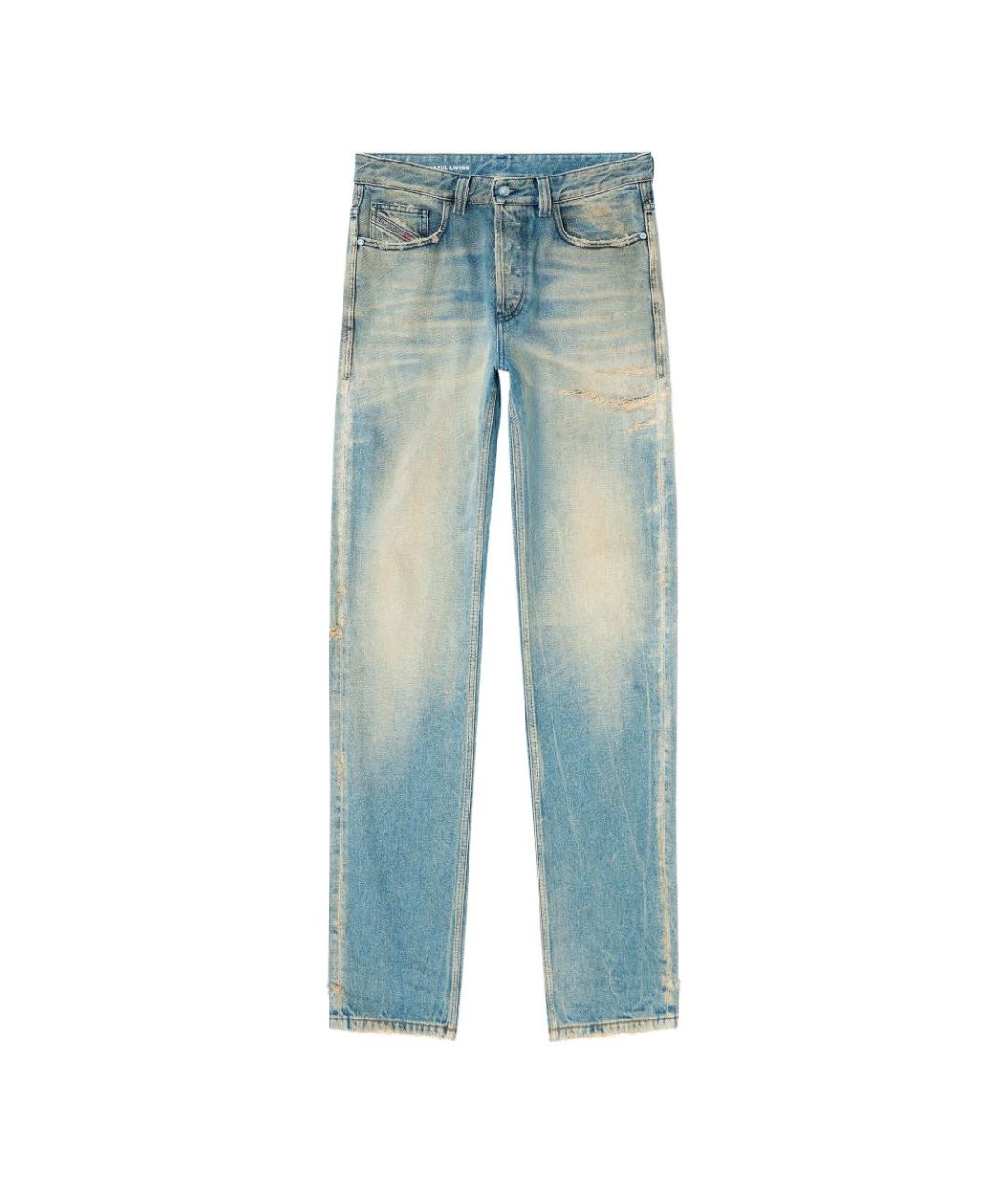 DIESEL Синие хлопковые прямые джинсы, фото 1