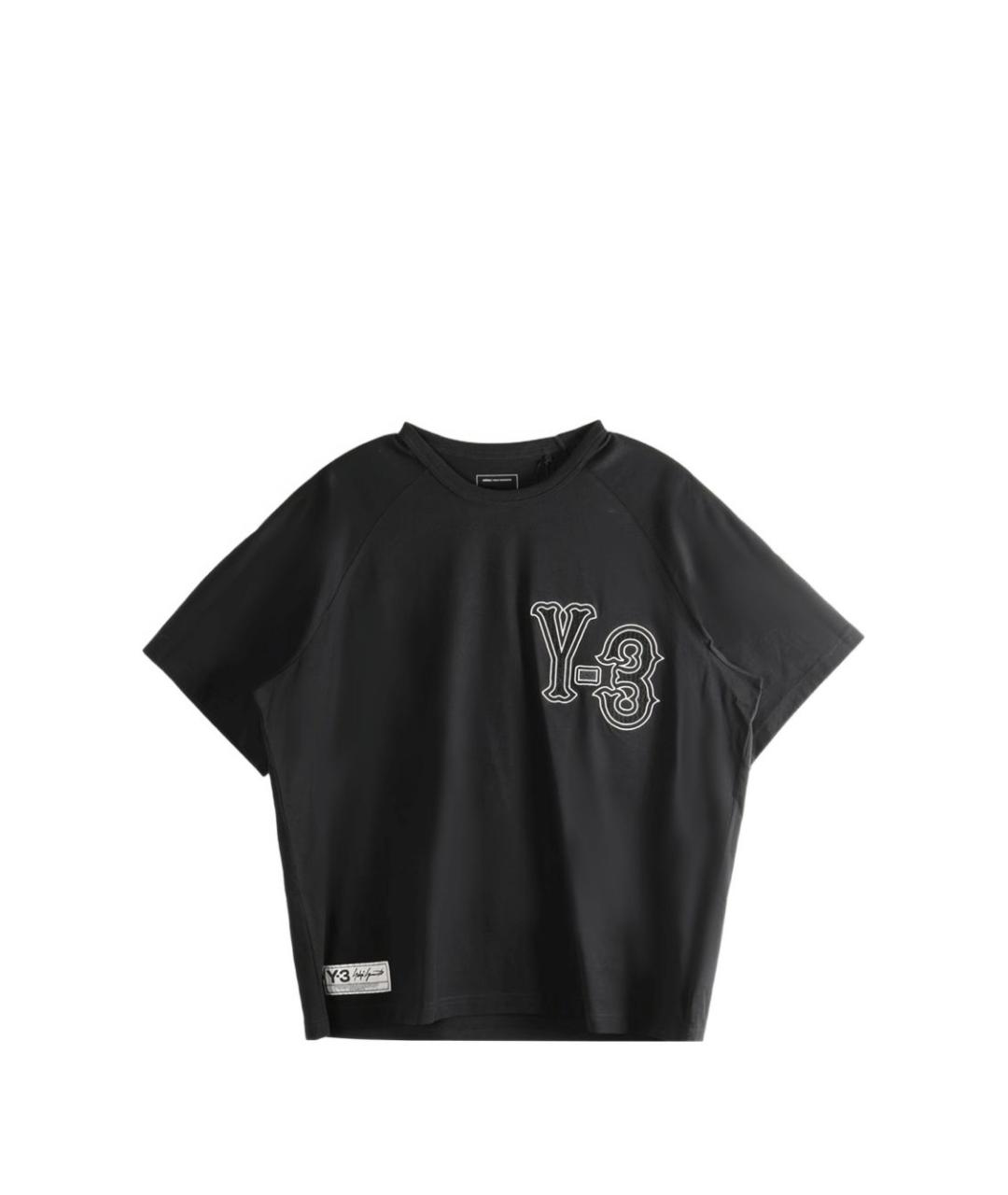 Y-3 Черная хлопковая футболка, фото 1