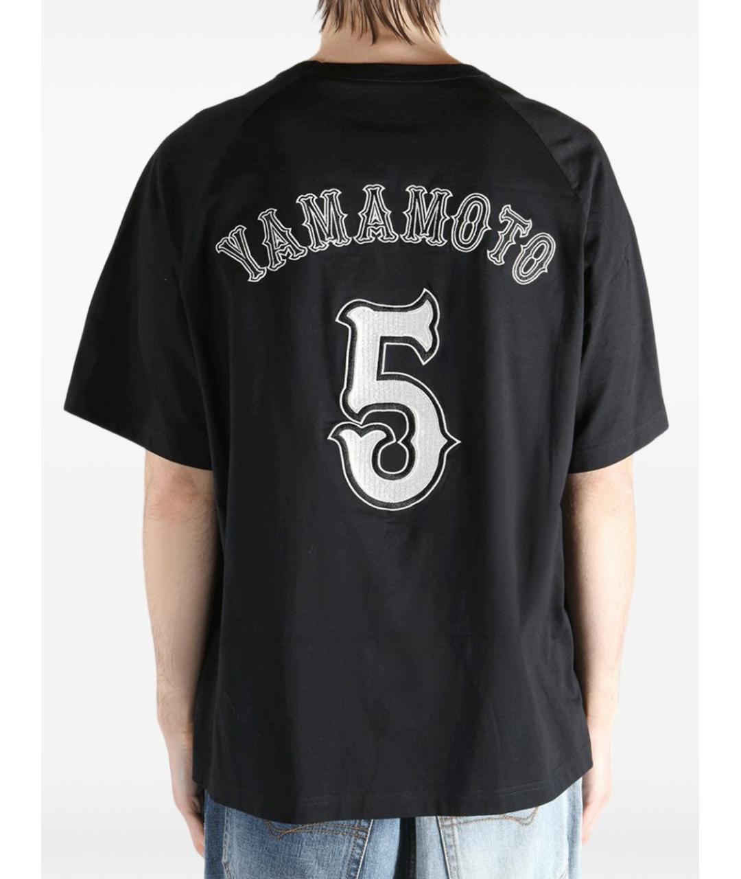 Y-3 Черная хлопковая футболка, фото 4