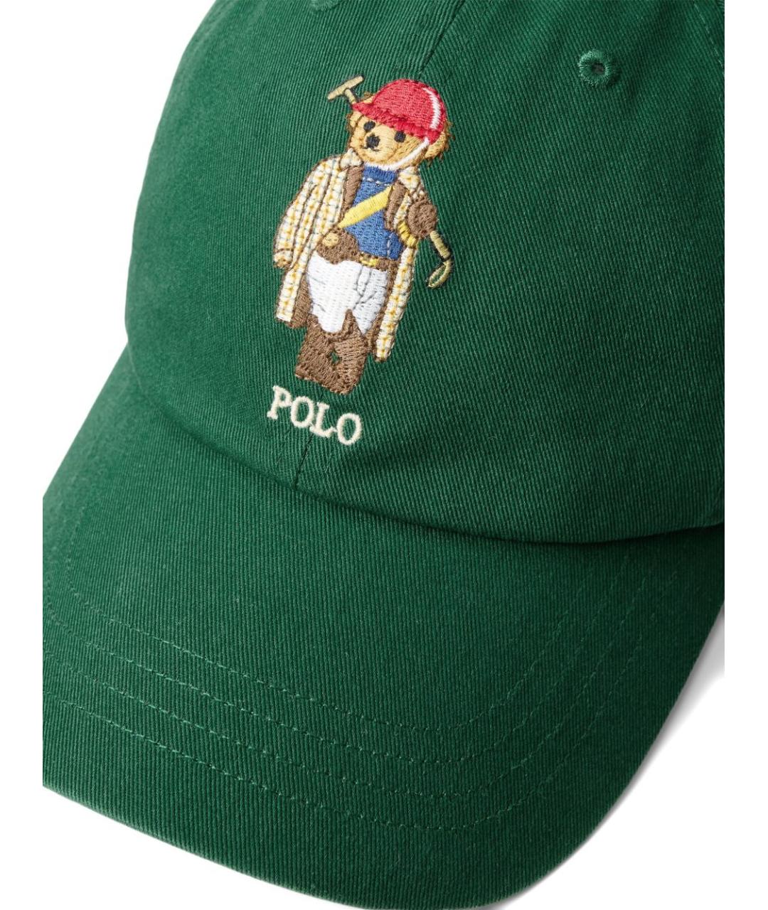 POLO RALPH LAUREN Зеленая хлопковая кепка/бейсболка, фото 2