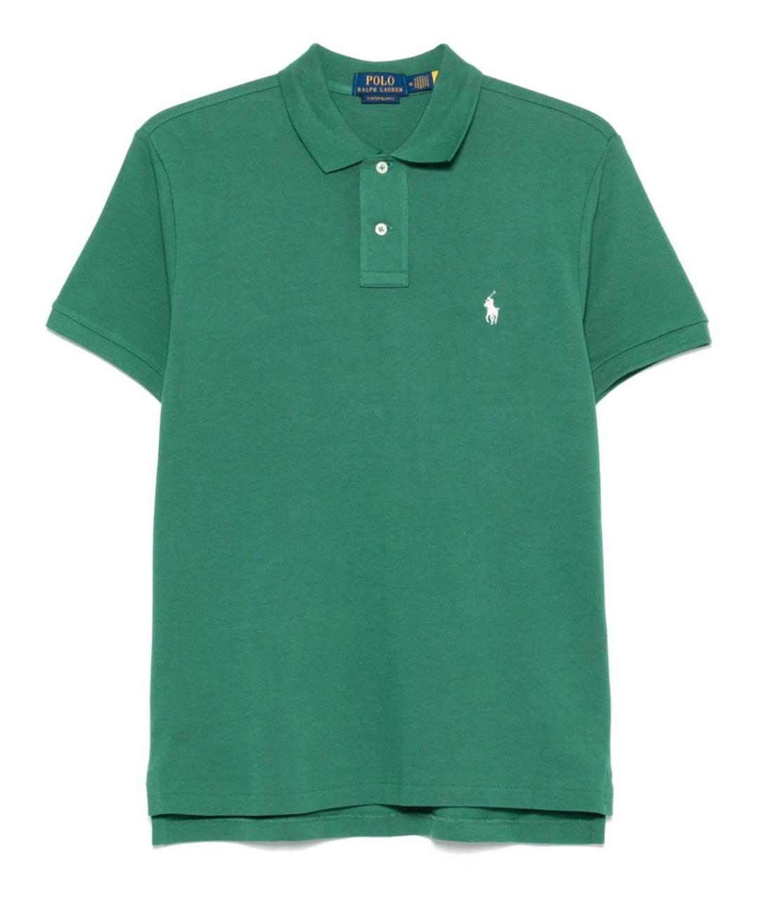 POLO RALPH LAUREN Зеленые хлопковое поло с коротким рукавом, фото 1