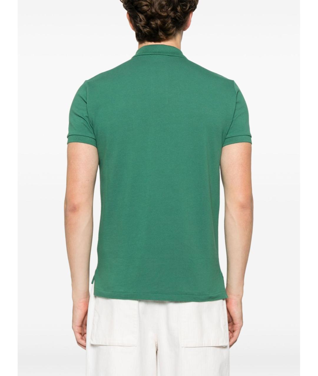 POLO RALPH LAUREN Зеленые хлопковое поло с коротким рукавом, фото 3