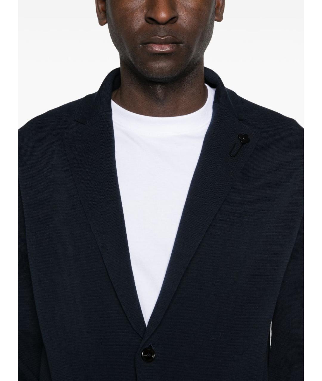 LARDINI Синий хлопковый пиджак, фото 3