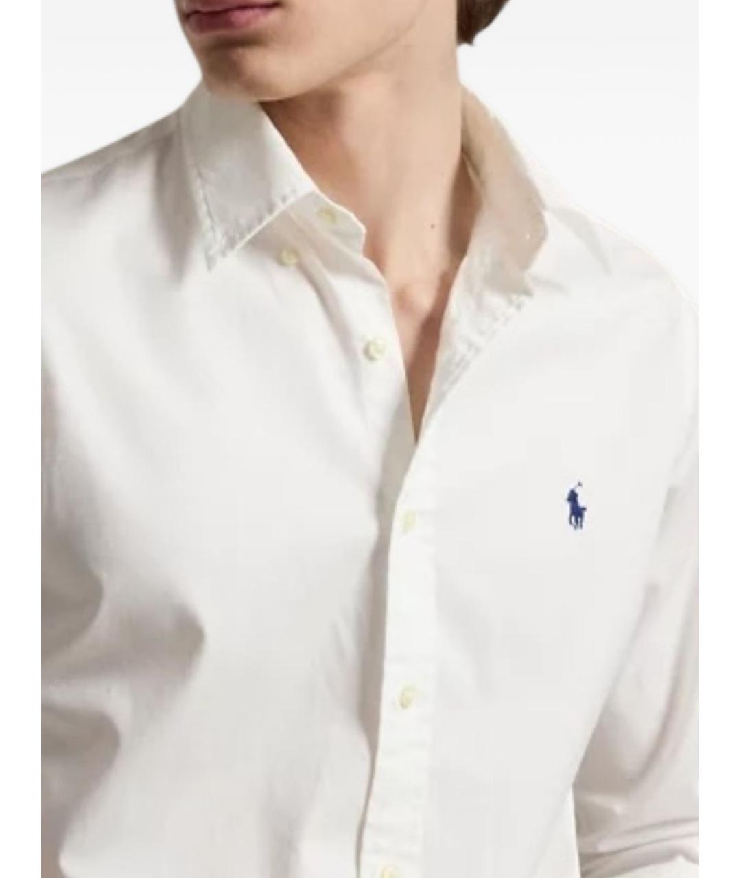 POLO RALPH LAUREN Белая хлопковая классическая рубашка, фото 4