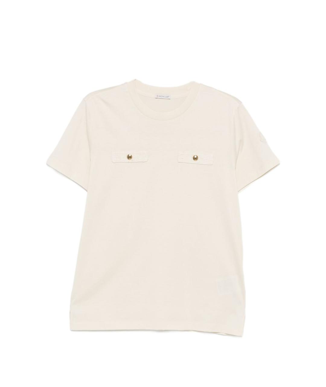 MONCLER Бежевая хлопковая футболка, фото 1