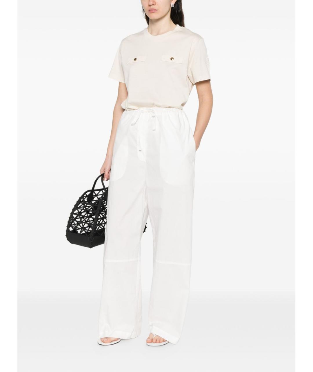 MONCLER Бежевая хлопковая футболка, фото 3