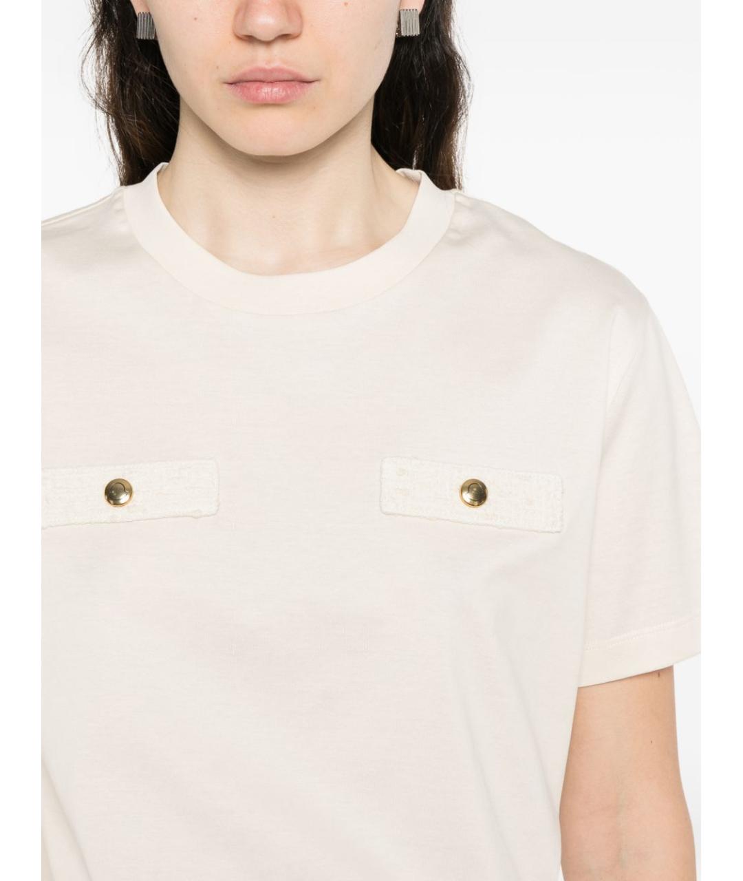 MONCLER Бежевая хлопковая футболка, фото 2