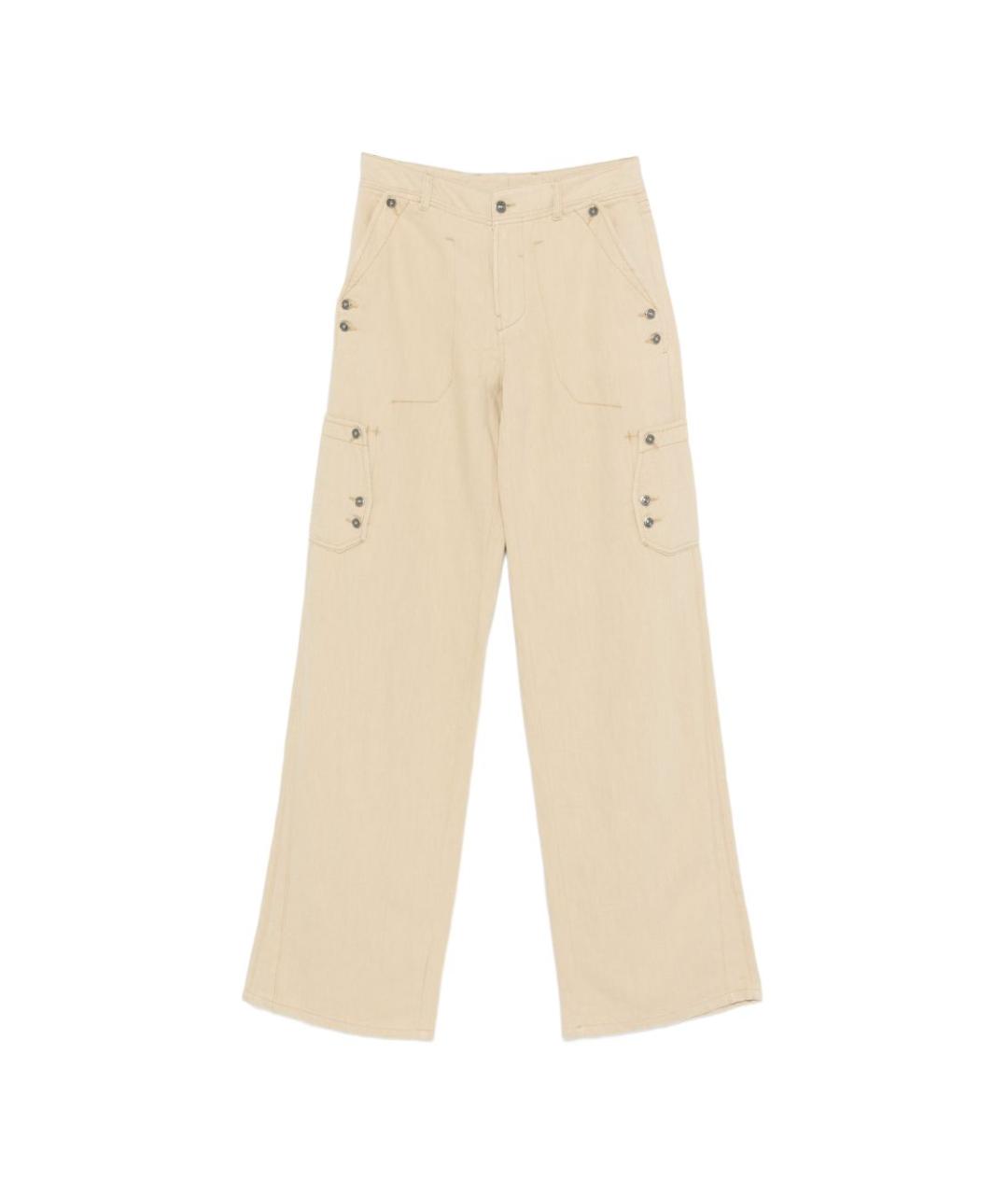 ERMANNO SCERVINO Бежевые хлопковые прямые джинсы, фото 1