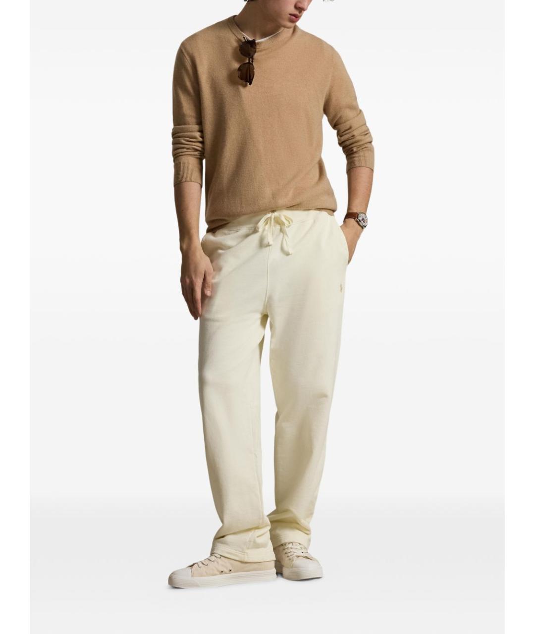 POLO RALPH LAUREN Бежевые хлопковые повседневные брюки, фото 2