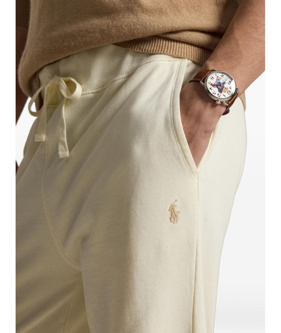 POLO RALPH LAUREN Бежевые хлопковые повседневные брюки, фото 4