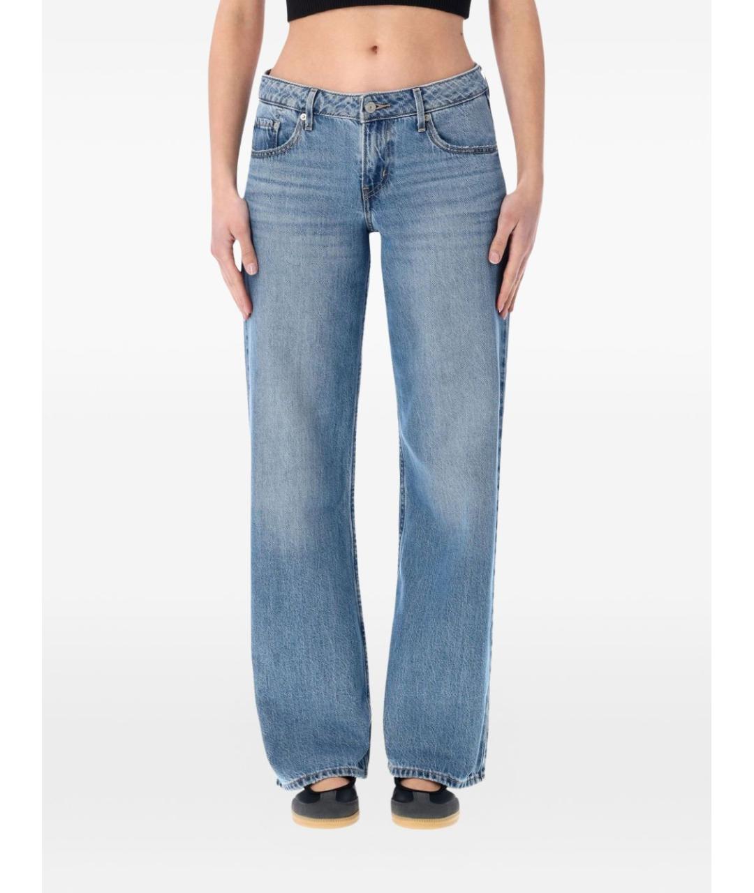 LEVI'S Голубые хлопковые прямые джинсы, фото 4