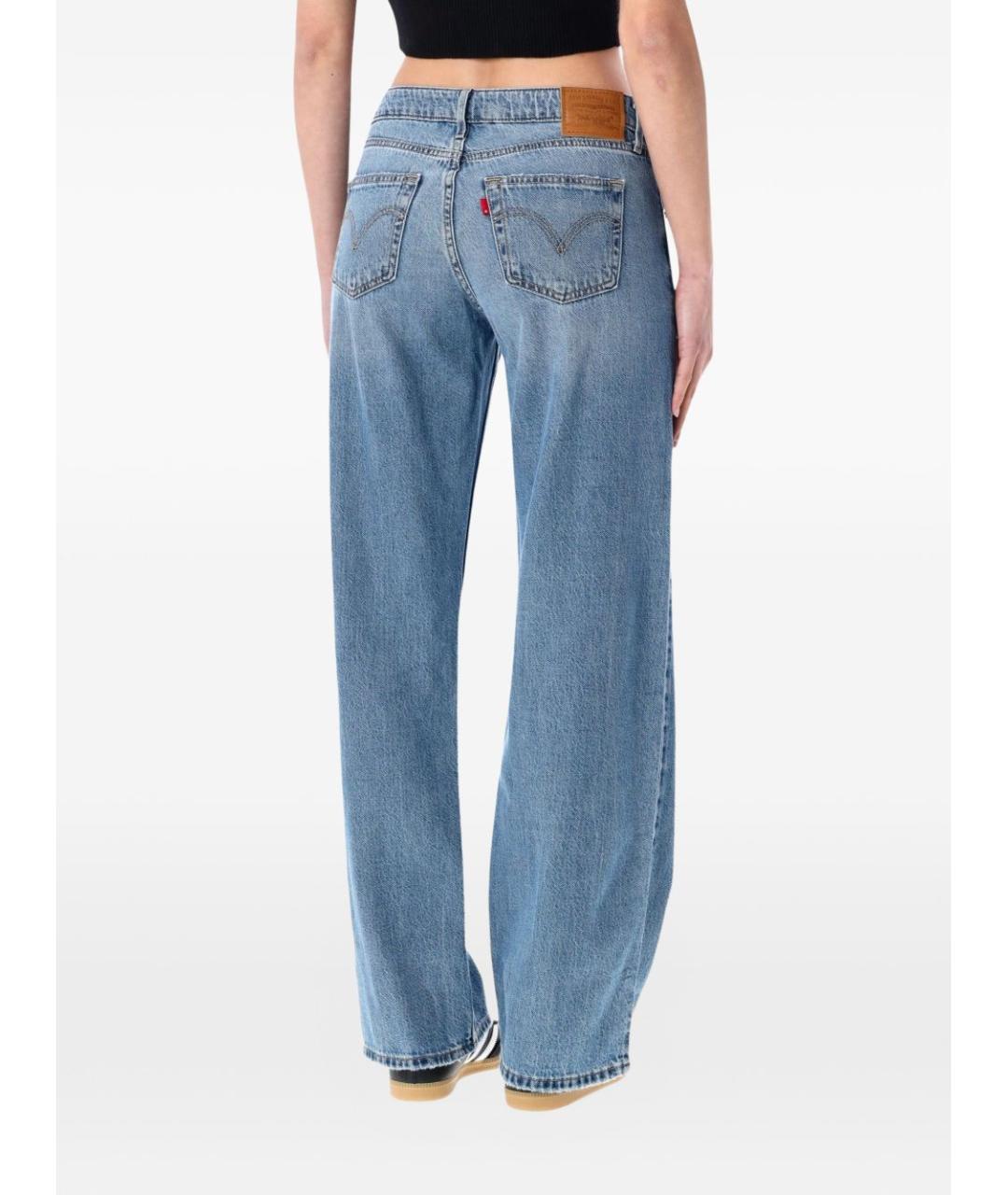 LEVI'S Голубые хлопковые прямые джинсы, фото 3