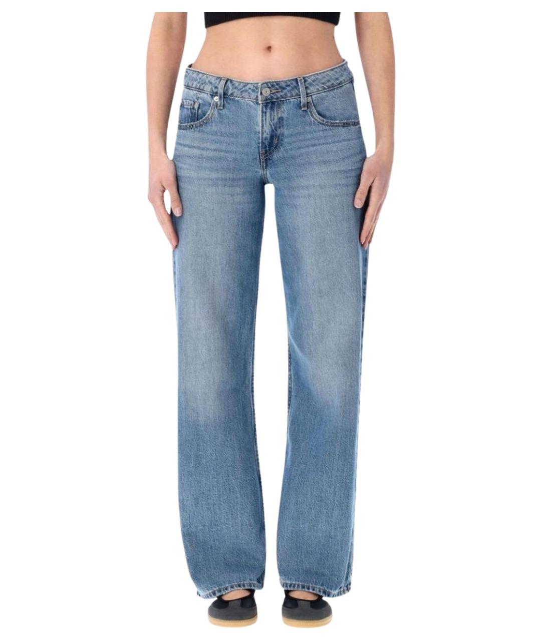 LEVI'S Голубые хлопковые прямые джинсы, фото 1
