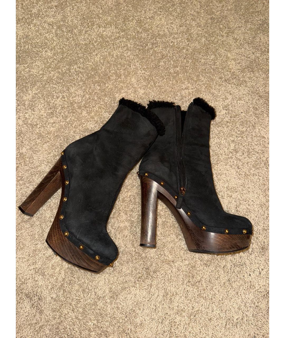 GUCCI Черные замшевые ботильоны, фото 7