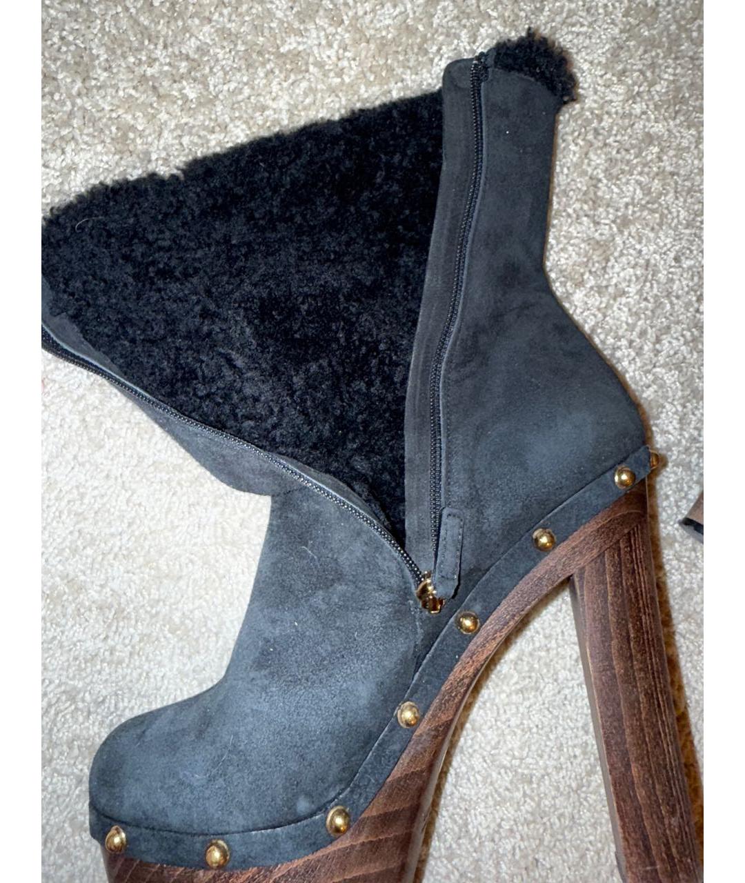 GUCCI Черные замшевые ботильоны, фото 6