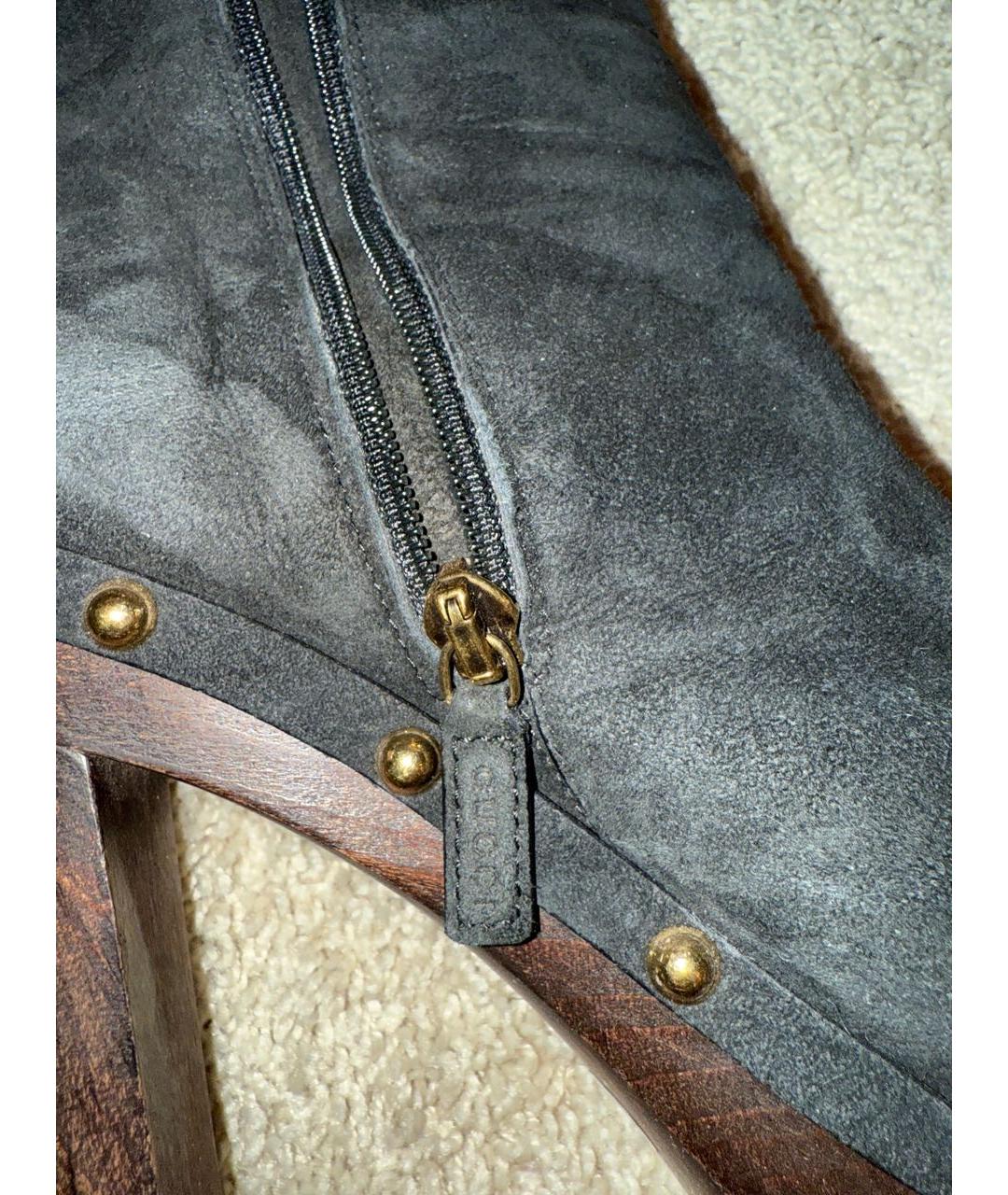 GUCCI Черные замшевые ботильоны, фото 3