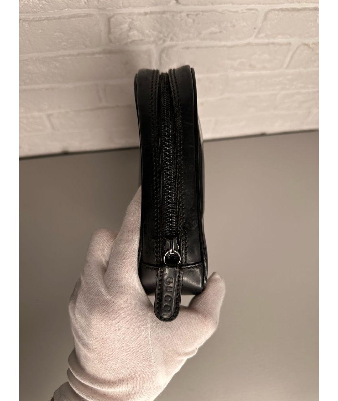 GUCCI Черная кожаная барсетка, фото 4