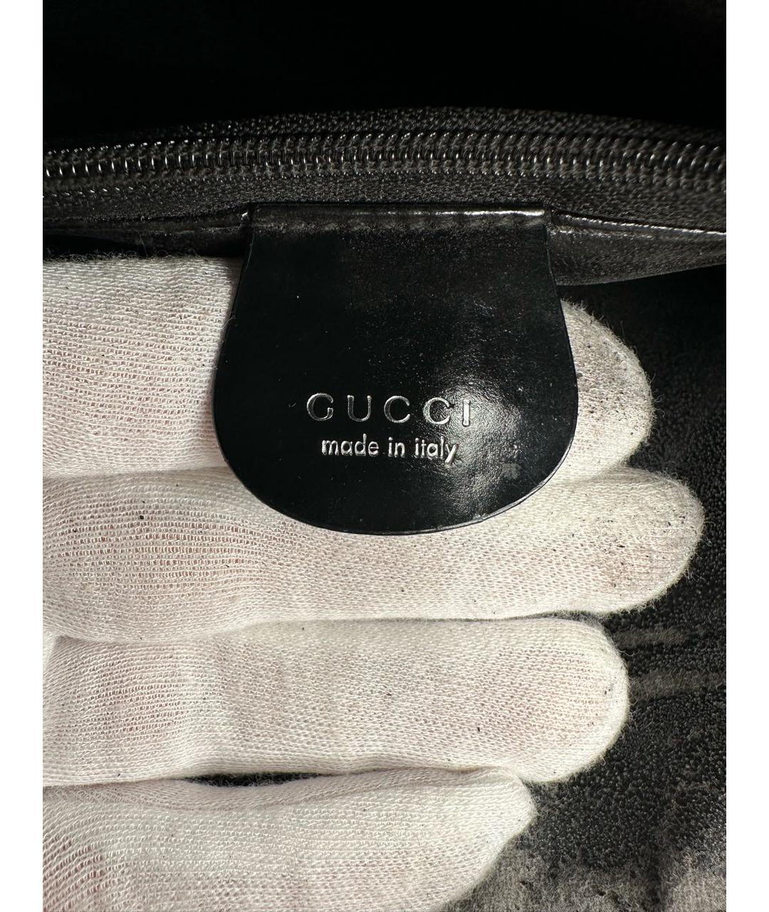 GUCCI Черная кожаная барсетка, фото 6