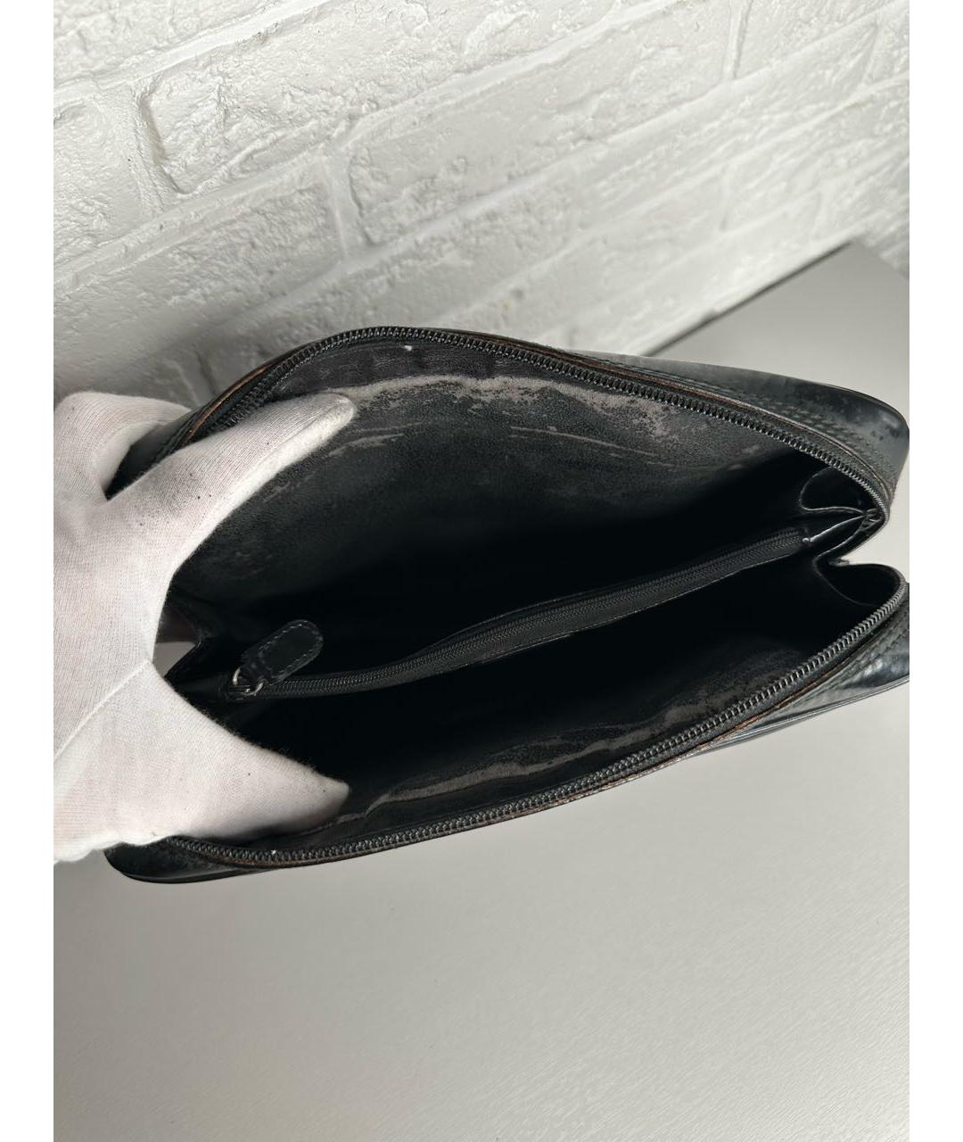 GUCCI Черная кожаная барсетка, фото 5