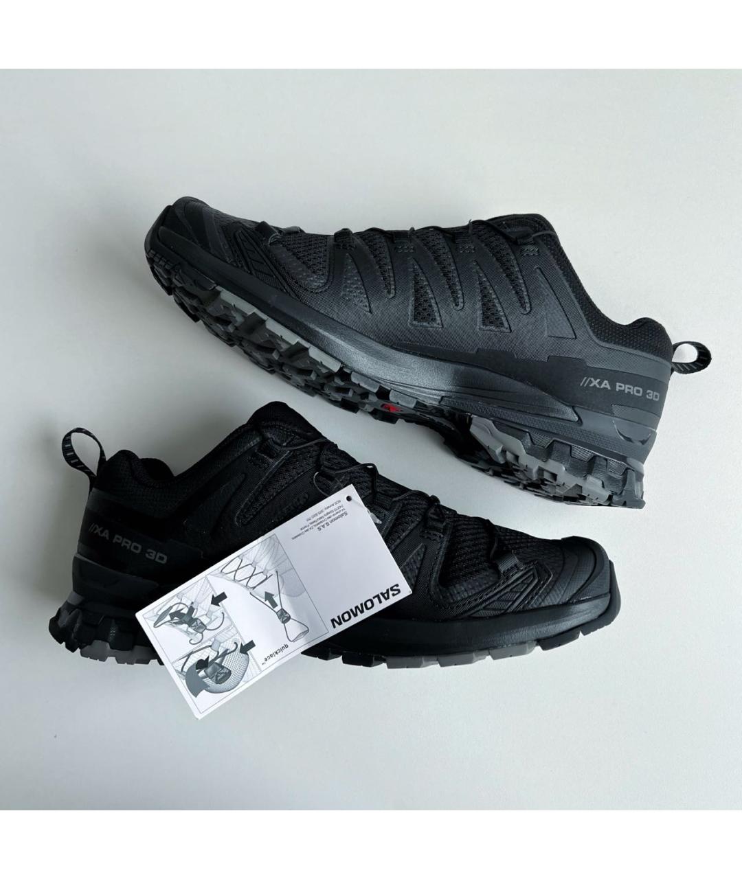 SALOMON Черные синтетические низкие кроссовки / кеды, фото 4