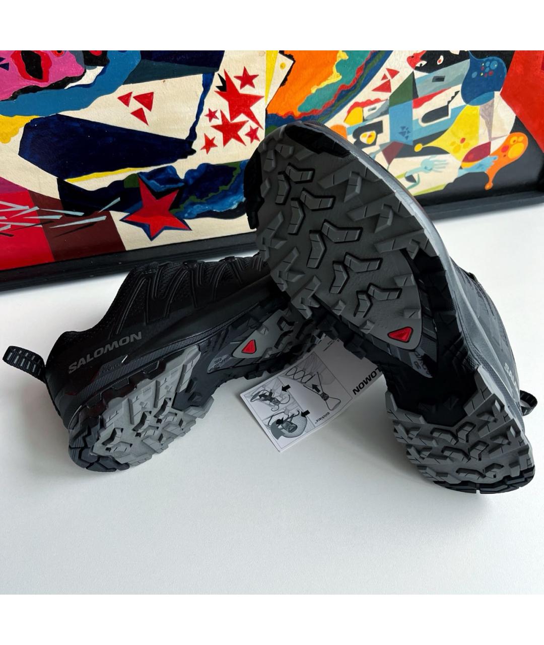 SALOMON Черные синтетические низкие кроссовки / кеды, фото 6