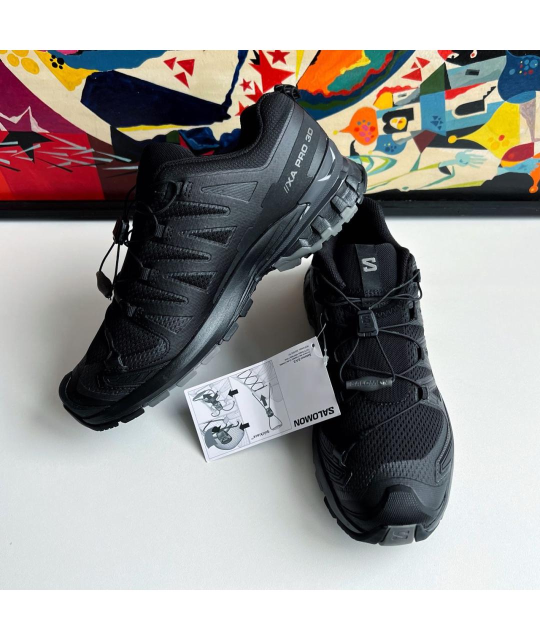 SALOMON Черные синтетические низкие кроссовки / кеды, фото 5