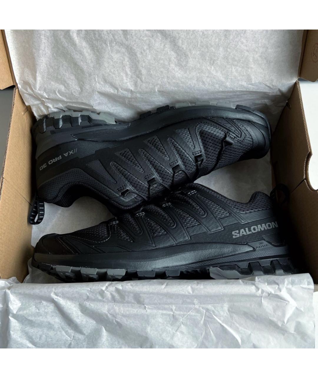 SALOMON Черные синтетические низкие кроссовки / кеды, фото 7