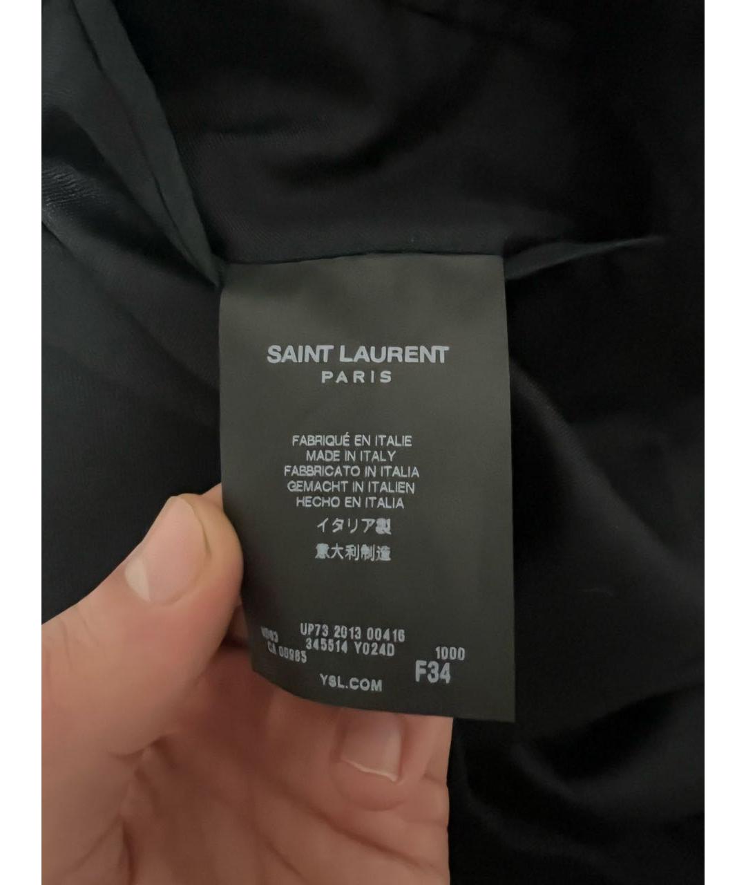 SAINT LAURENT Черный шерстяной жакет/пиджак, фото 4