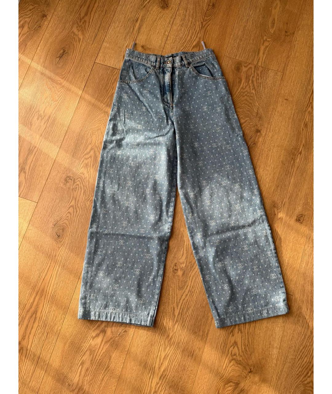 CHANEL Голубые хлопковые прямые джинсы, фото 7