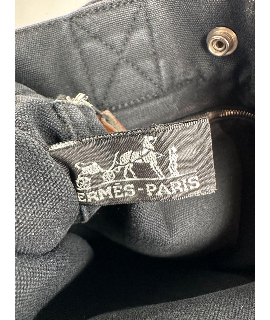 HERMES Темно-синяя хлопковая сумка тоут, фото 8