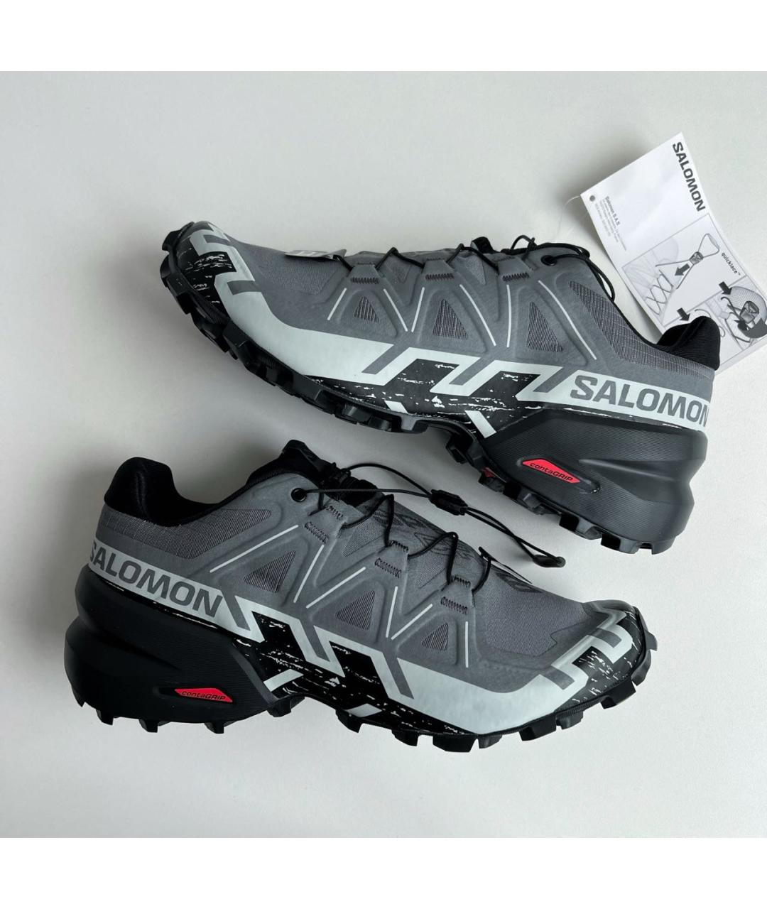 SALOMON Серые синтетические низкие кроссовки / кеды, фото 8