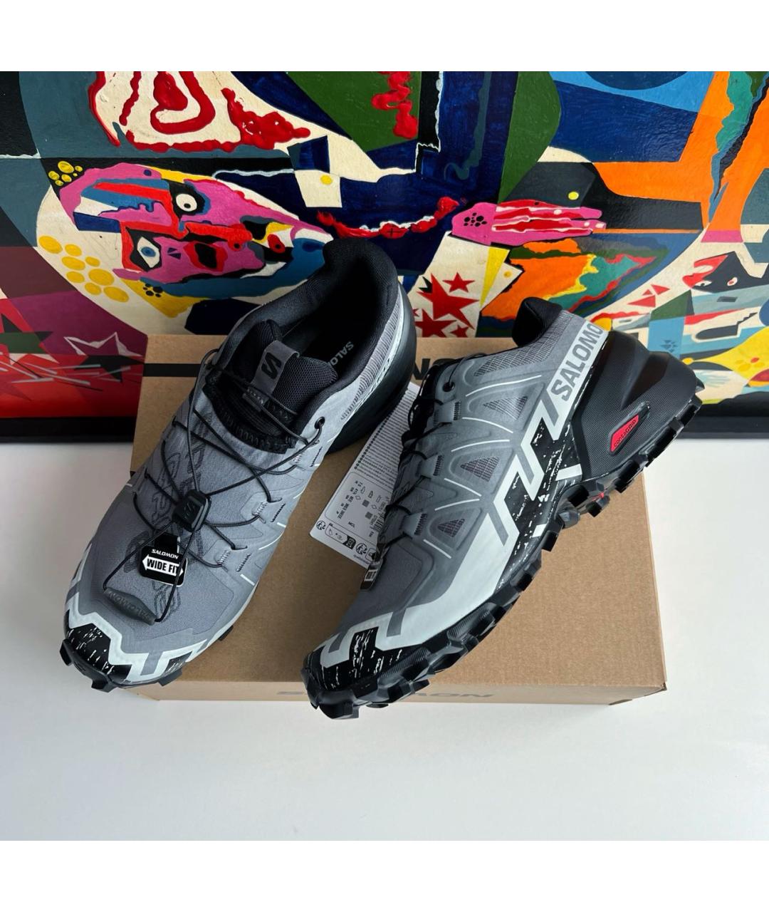 SALOMON Серые синтетические низкие кроссовки / кеды, фото 4