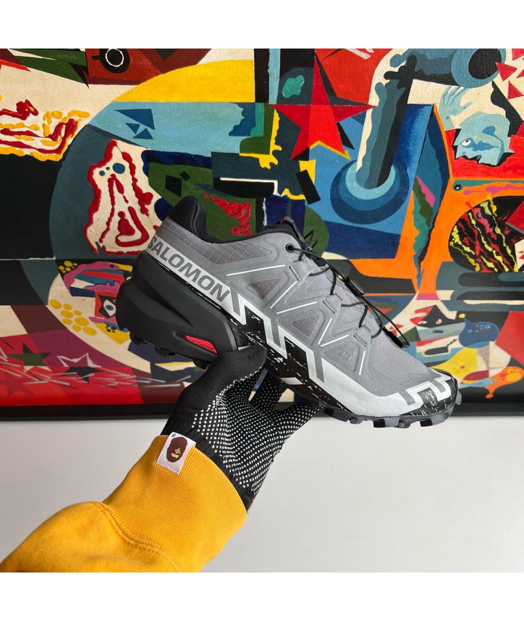 SALOMON Серые синтетические низкие кроссовки / кеды, фото 2