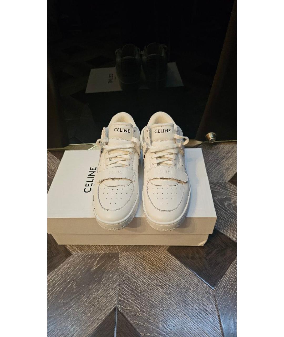 CELINE Белые кожаные кроссовки, фото 2