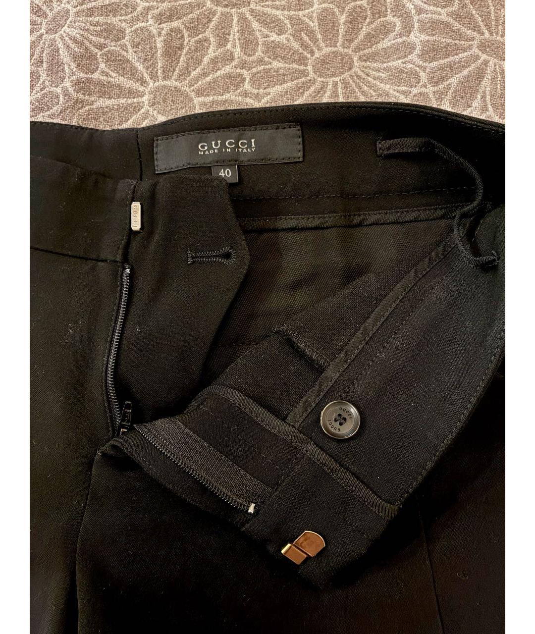 GUCCI Черные вискозные прямые брюки, фото 3