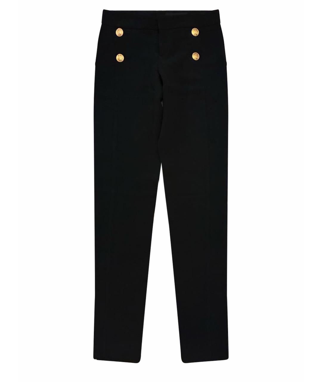 GUCCI Черные вискозные прямые брюки, фото 1