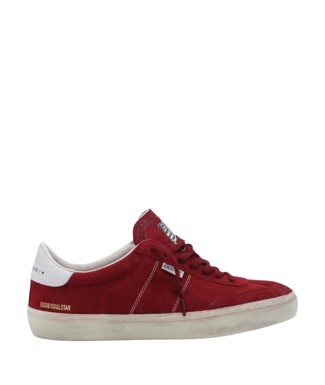 GOLDEN GOOSE DELUXE BRAND Красные замшевые низкие кроссовки / кеды, фото 1