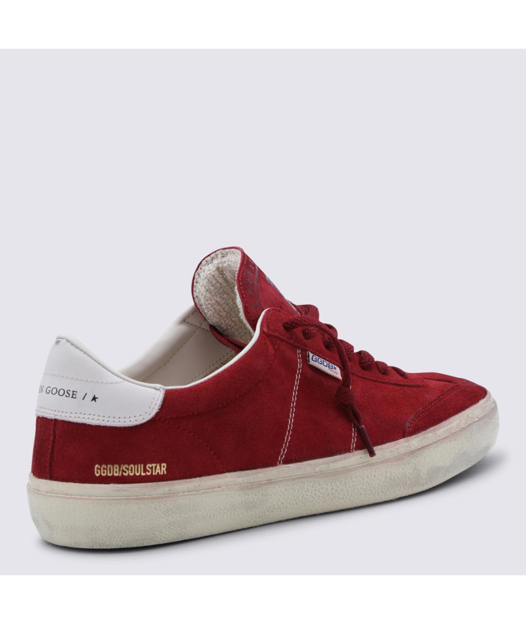 GOLDEN GOOSE DELUXE BRAND Красные замшевые низкие кроссовки / кеды, фото 3