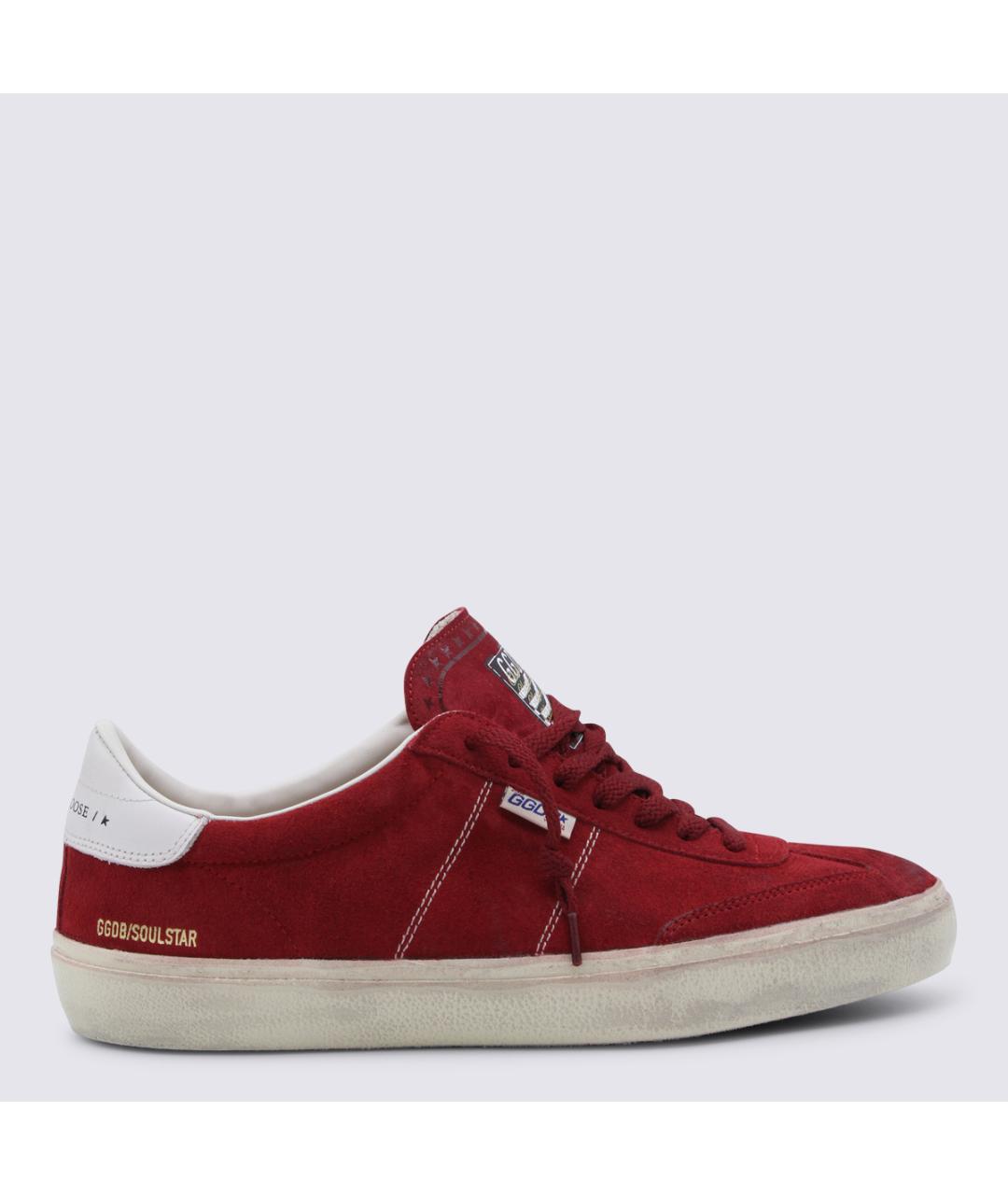 GOLDEN GOOSE DELUXE BRAND Красные замшевые низкие кроссовки / кеды, фото 5