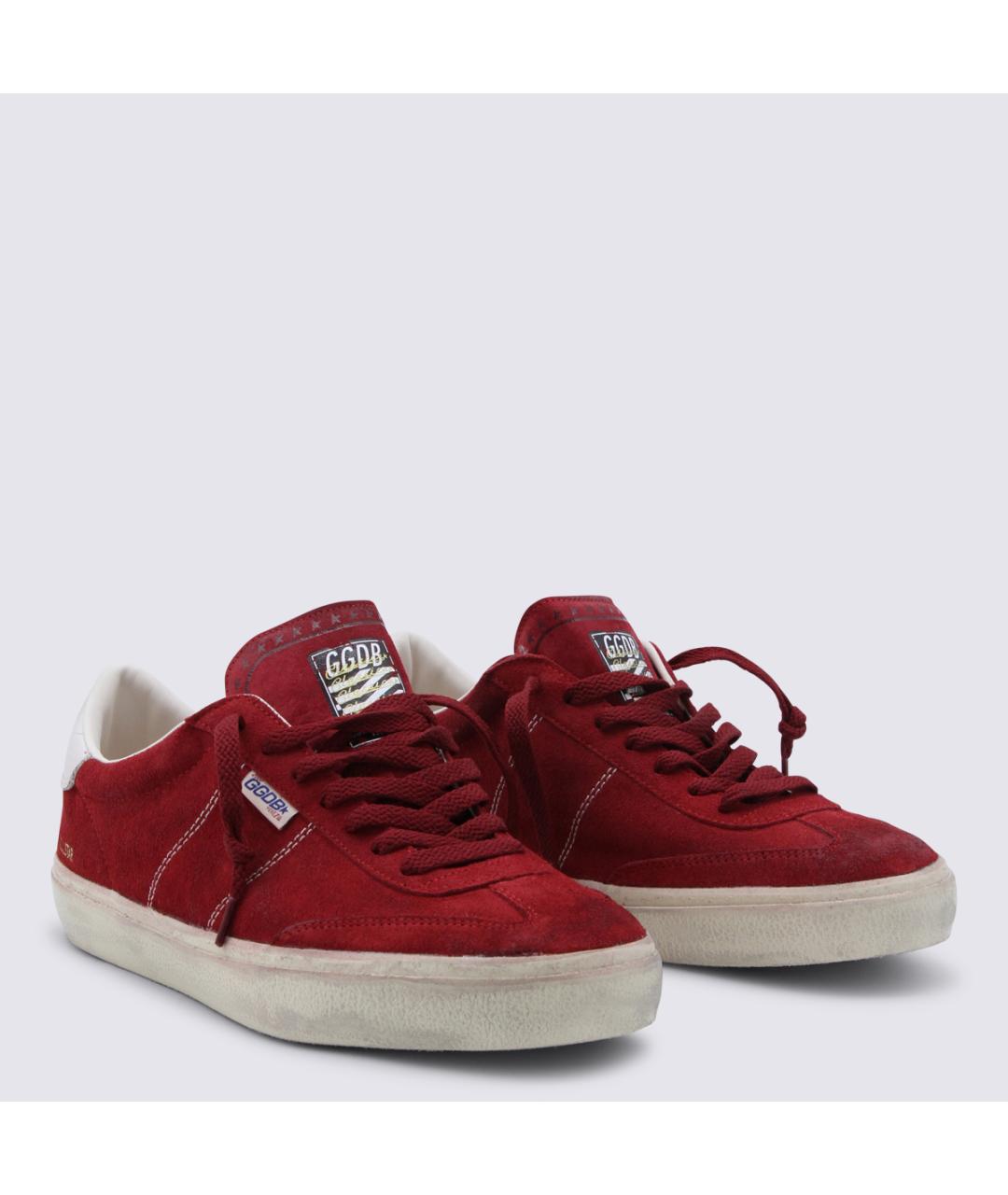 GOLDEN GOOSE DELUXE BRAND Красные замшевые низкие кроссовки / кеды, фото 2