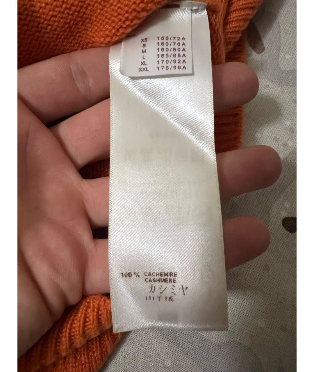 LOUIS VUITTON Оранжевый кашемировый джемпер / свитер, фото 7