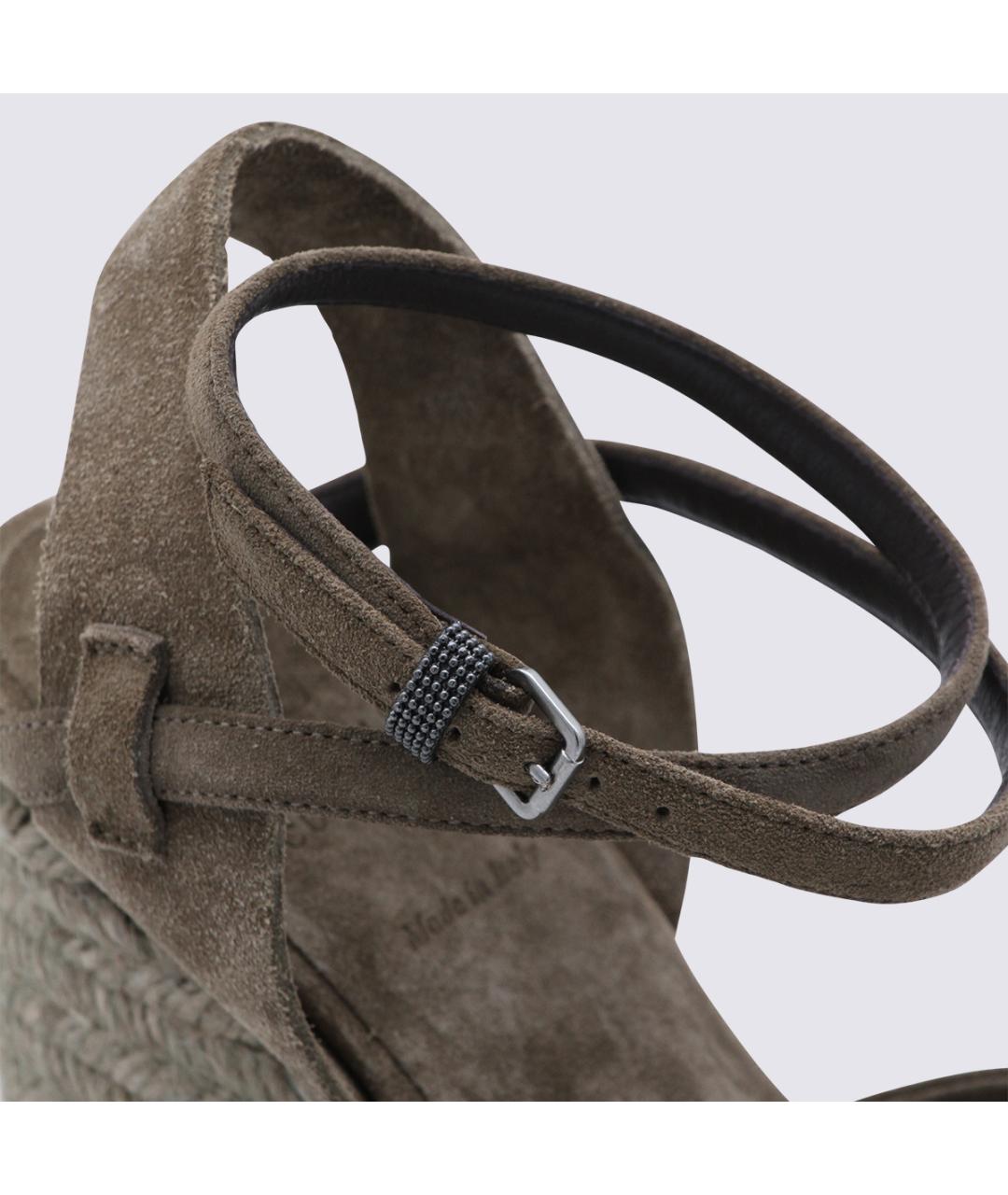 BRUNELLO CUCINELLI Коричневые замшевые туфли, фото 4