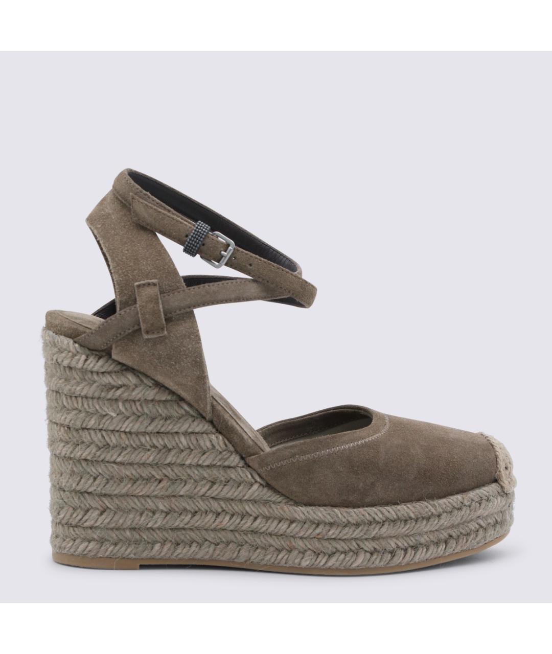 BRUNELLO CUCINELLI Коричневые замшевые туфли, фото 5