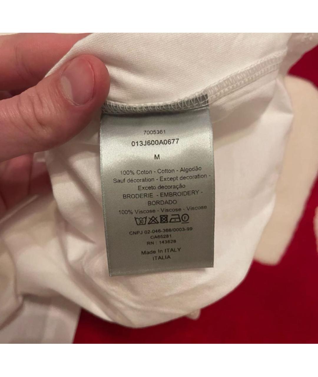 CHRISTIAN DIOR Белая хлопковая футболка, фото 6